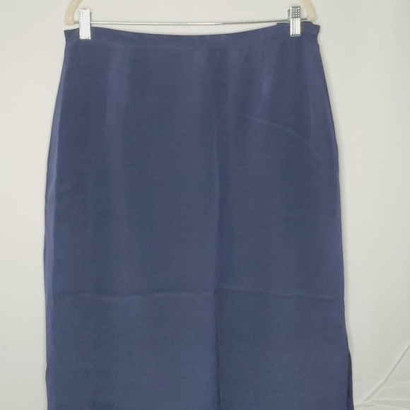 Josephine Chaus SILK Slip Skirt Maxi Size 16 Contrast Color Exposed Lining - Picture 3 of 11